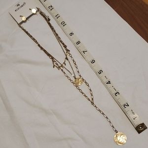 Wildflower multi layer gold necklace with earrings set